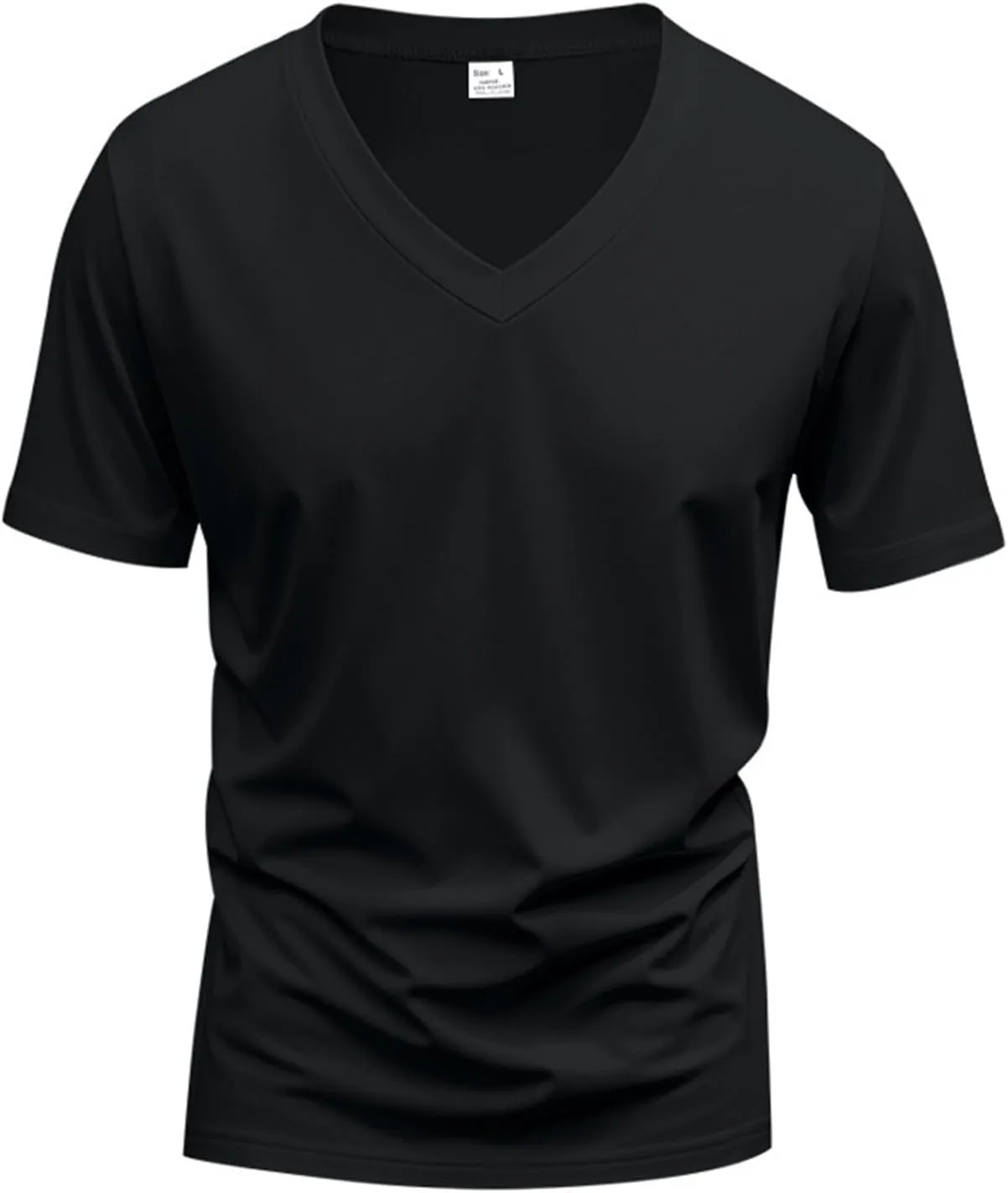 Mens Muscle Fitted T Shirts 2025 Stylish V Neck Longline Comfy Soft Shirt Stretch Short Sleeve Gym Workout Tops