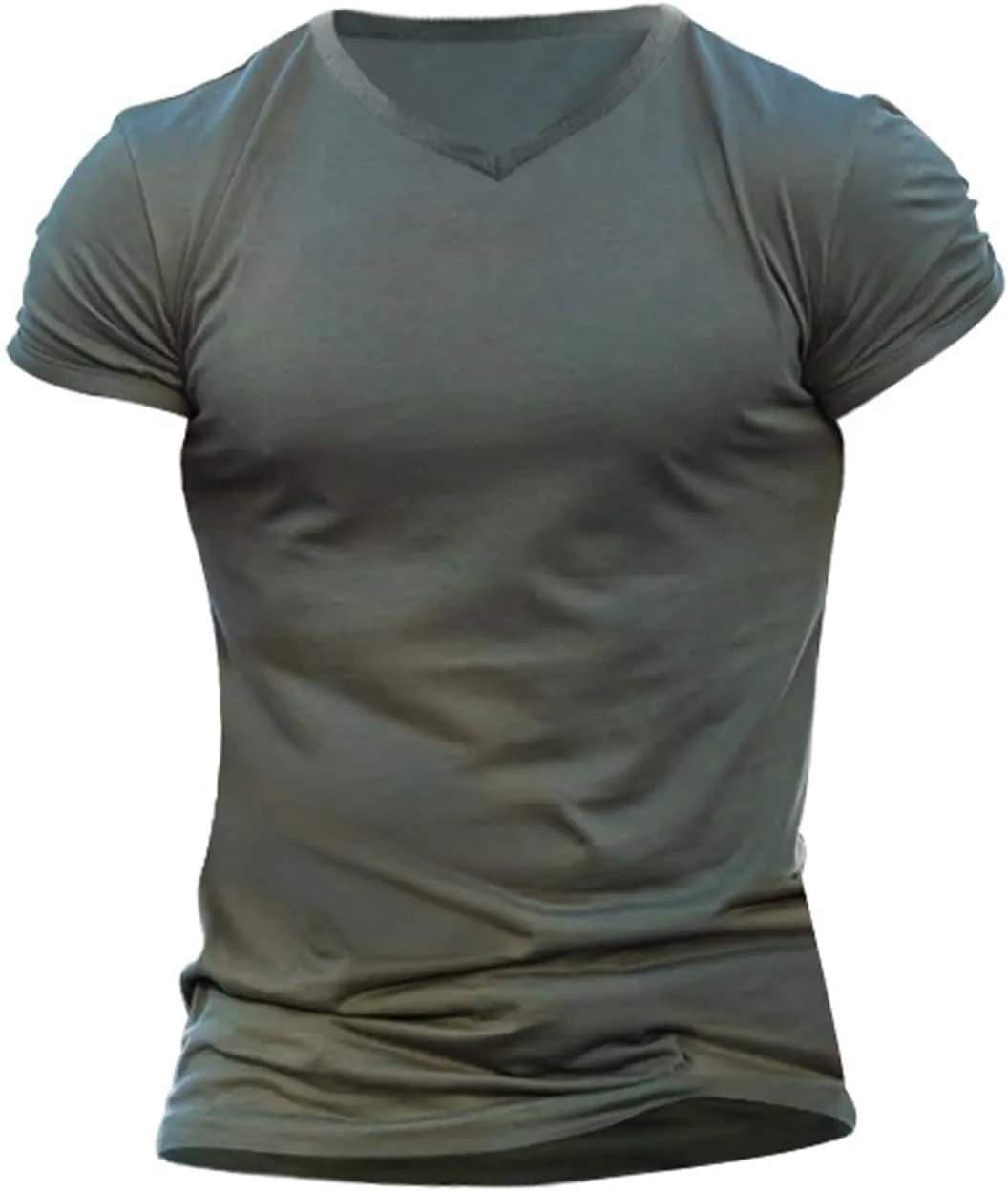 Mens Muscle Slim T Shirt V-Neck Longline Casual Soft Cotton Tee Gym Workout Bodybuilding Athletic Tee Shirts 2025
