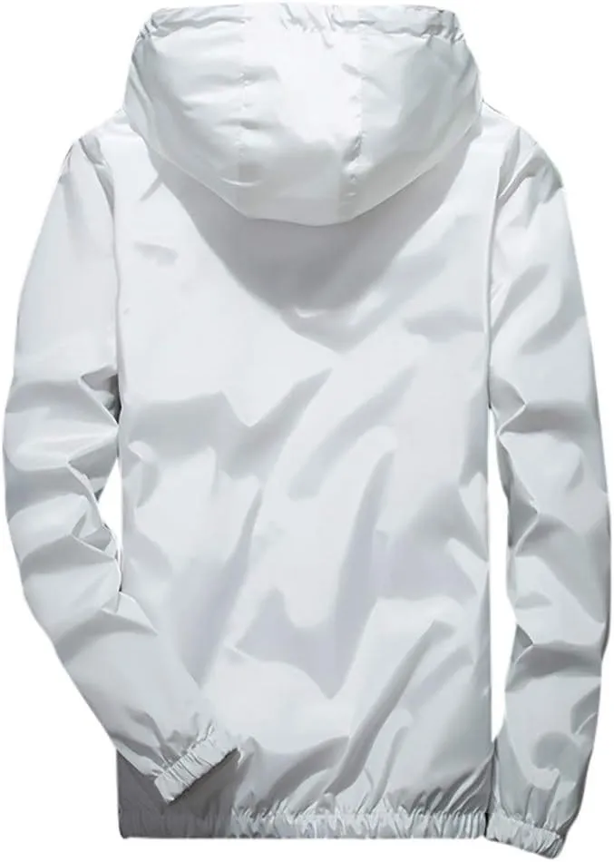 Men's Plus Size Jacket Rain Windbreaker Lightweight Shell Raincoat With Hood For Golf Hiking Travel, M-7XL