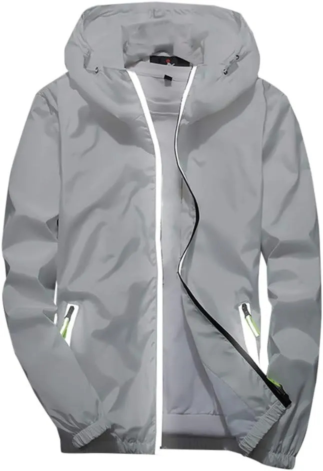 Men's Plus Size Jacket Rain Windbreaker Lightweight Shell Raincoat With Hood For Golf Hiking Travel, M-7XL
