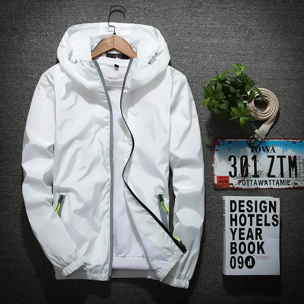 Men's Plus Size Jacket Rain Windbreaker Lightweight Shell Raincoat With Hood For Golf Hiking Travel, M-7XL