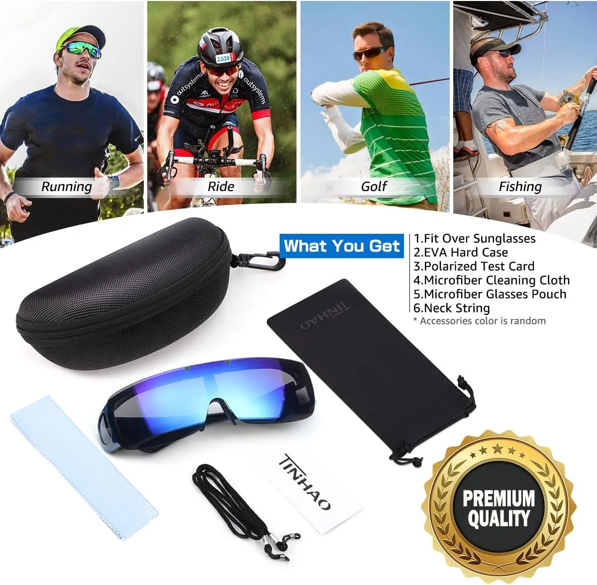 Mens Polarized Flip Up Fitover Sunglasses with Mirrored Lenses