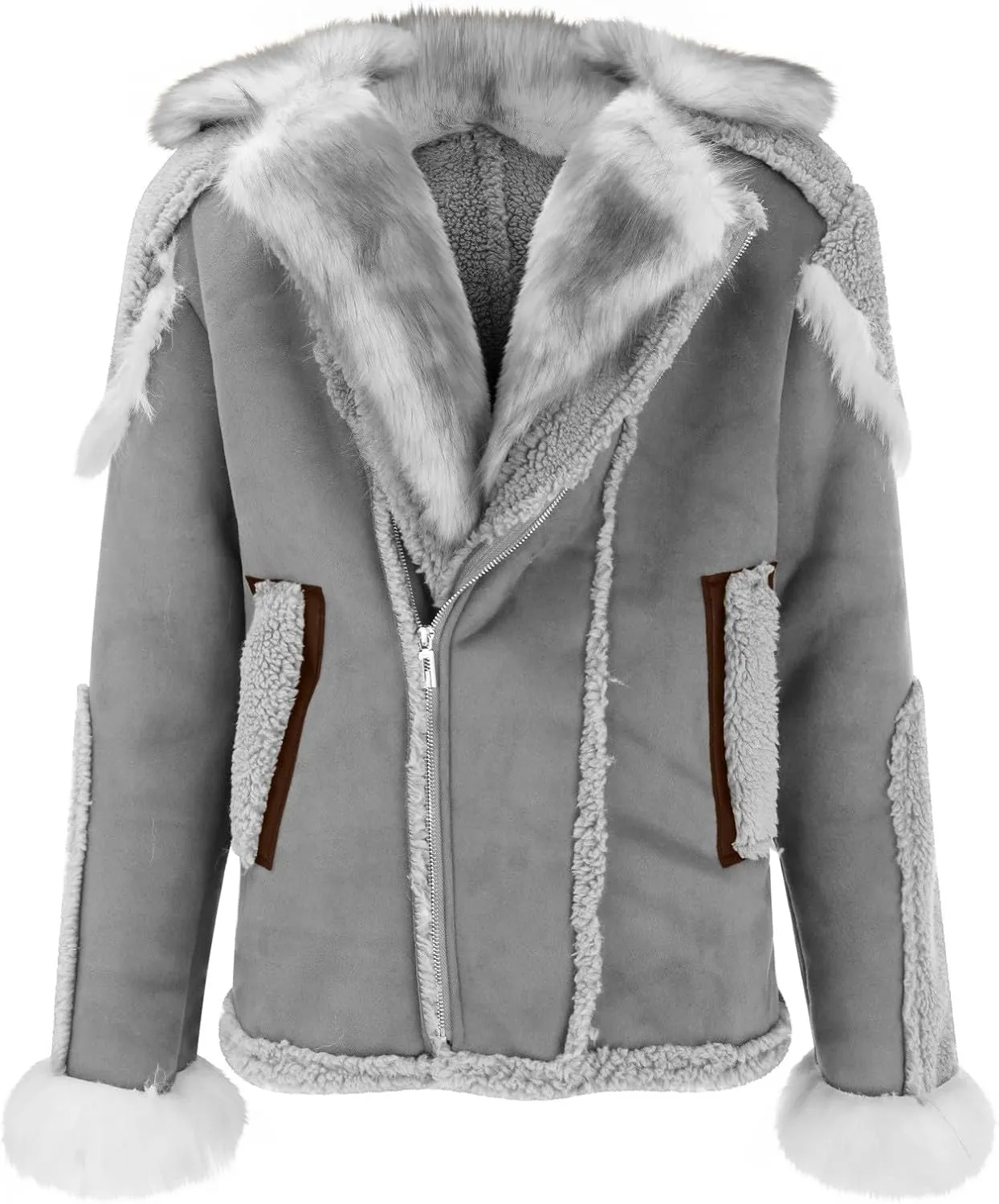 Mens Sherpa Lined Bomber Jacket with Fur Collar Heavyweight Bomber Jackets Big and Tall Warm Winter Coat Thick Parka