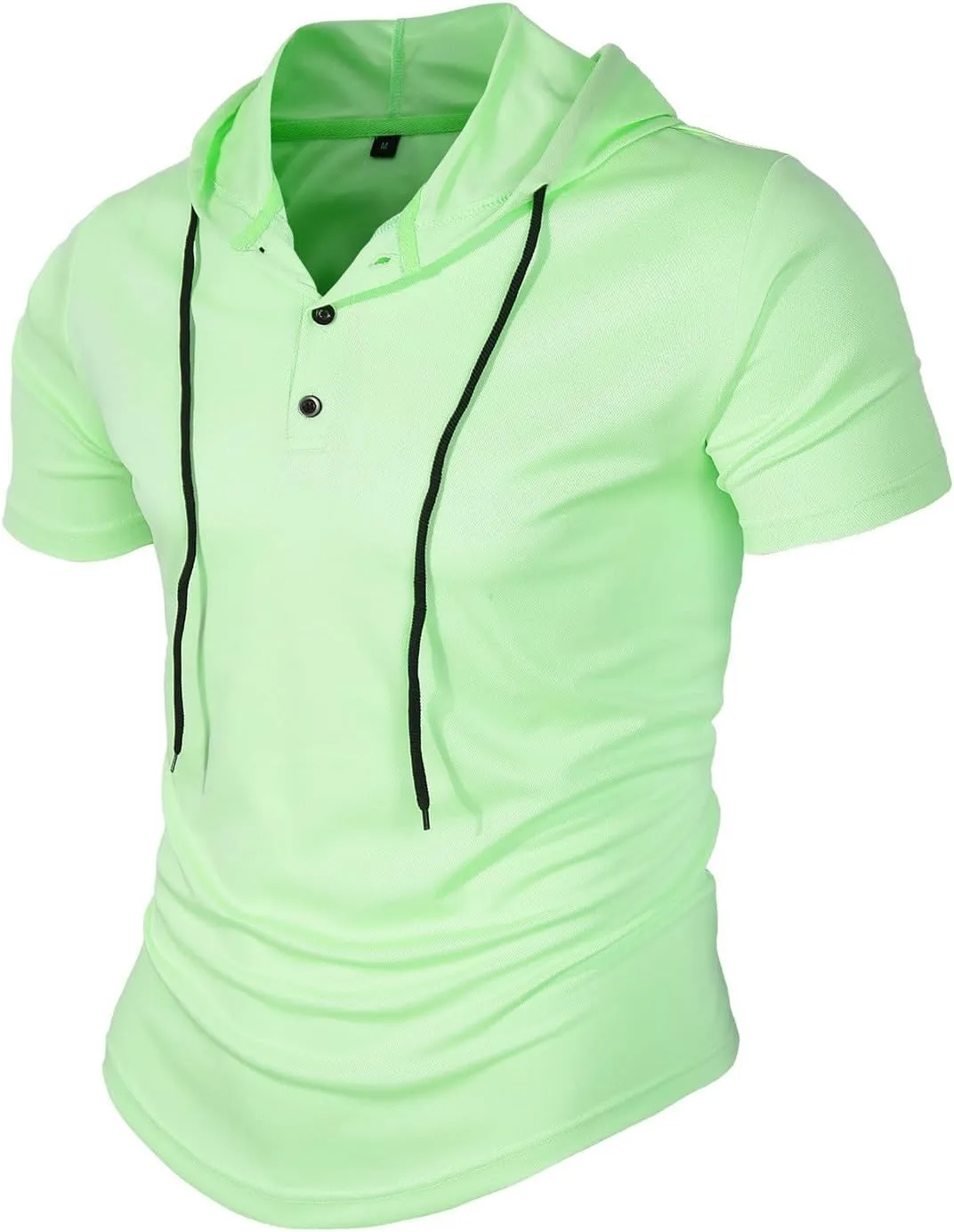 Men's Short Sleeve Hoodie Workout Gym Sweatshirt Stylish V Neck Muscle Athletic Tops Lightweight Sweatshirt Pullover