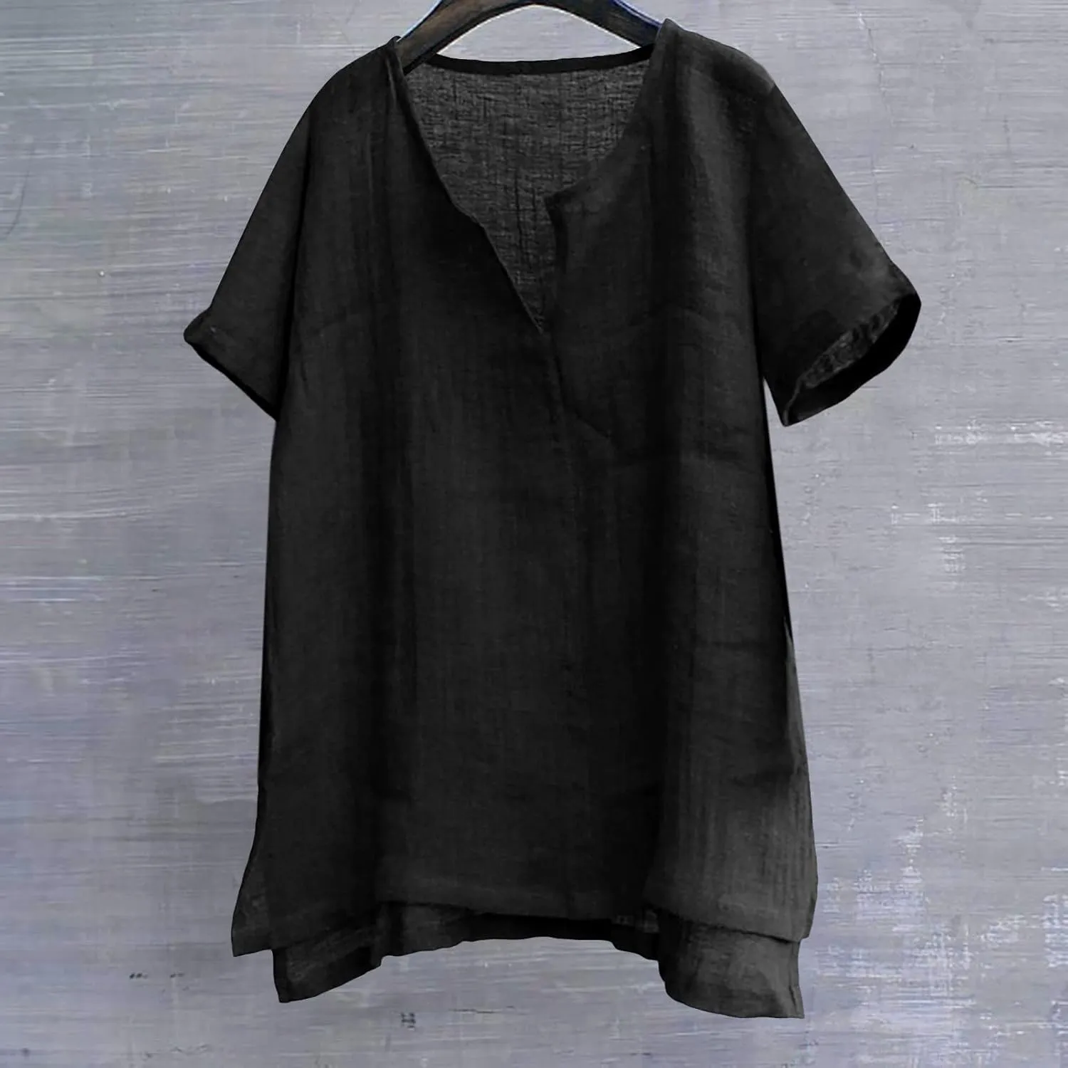 Mens Summer Linen Tees Shirts for Men Casual 2025 Loose Fit Athletic Tops Cute V Neck Tee Shirts Going Out Dressy