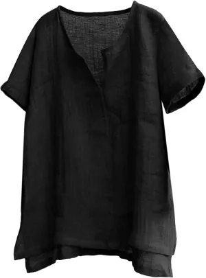 Mens Summer Linen Tees Shirts for Men Casual 2025 Loose Fit Athletic Tops Cute V Neck Tee Shirts Going Out Dressy