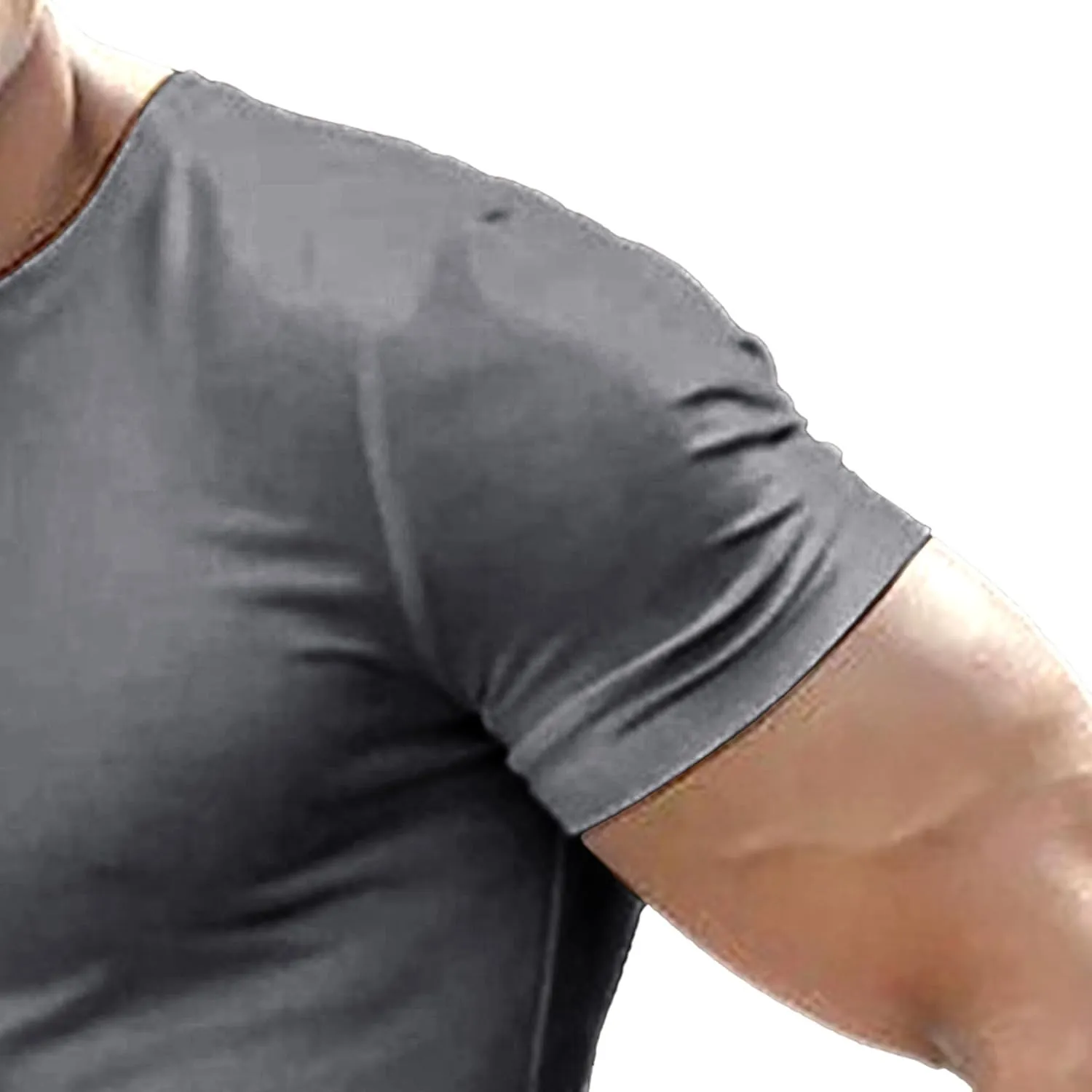 Men's V-Neck Regular Fit Longline T-Shirts Muscle Outdoor Summer Tee Lightweight Stretch Solid Tee Shirts