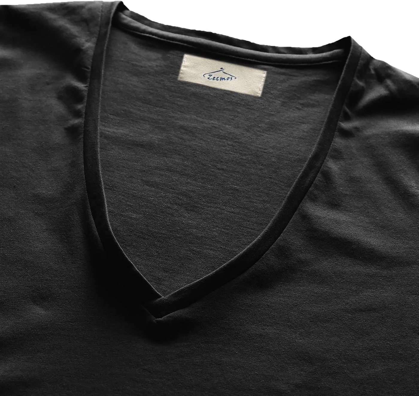 Men's V Neck T Shirts Tight Tee Stepped Hem