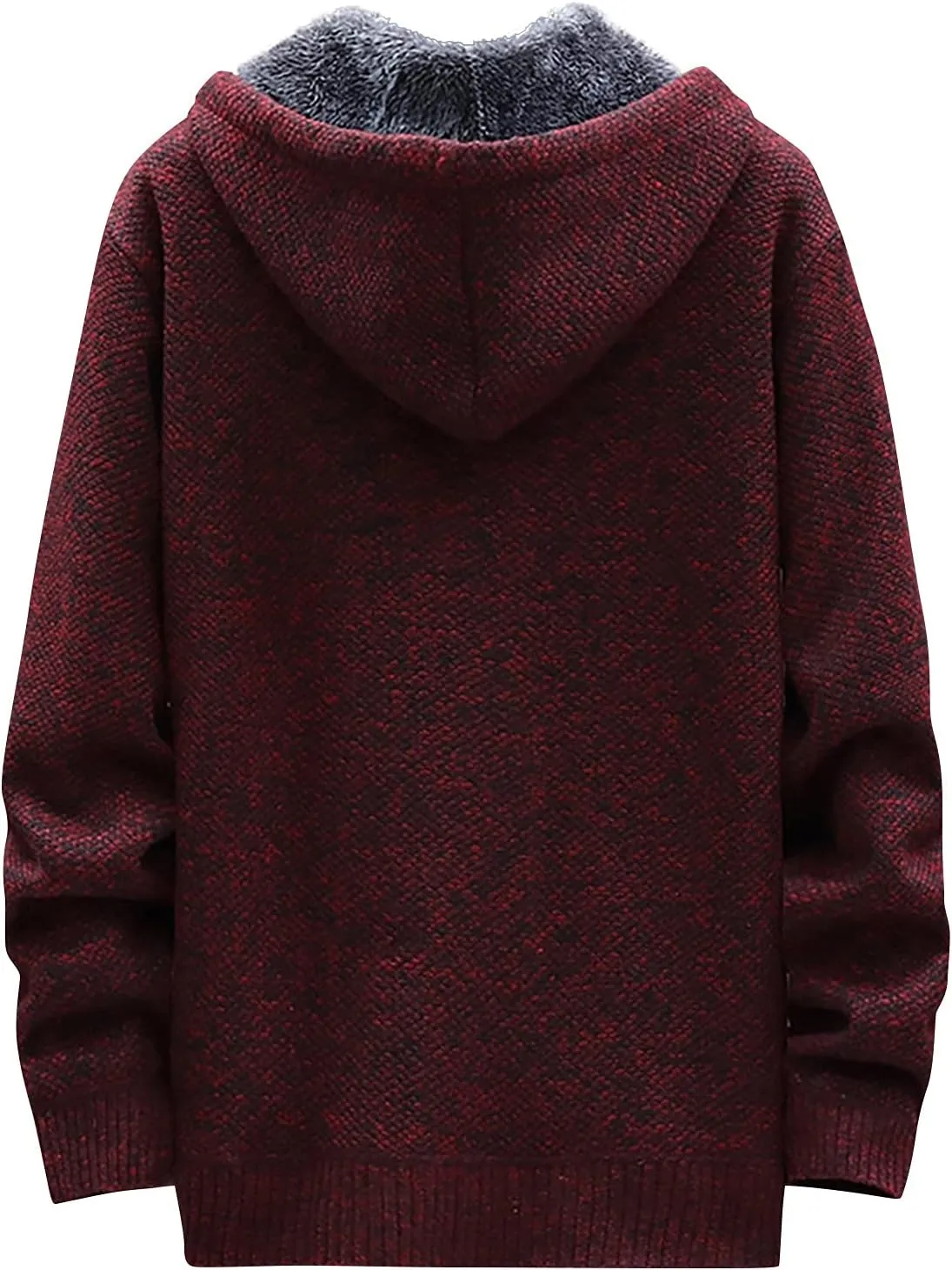 Men's Winter Sherpa Lined Hoodie Jackets Full Zip Up Sweater Knit Cardigan Warm Fleece Coats, M-3XL