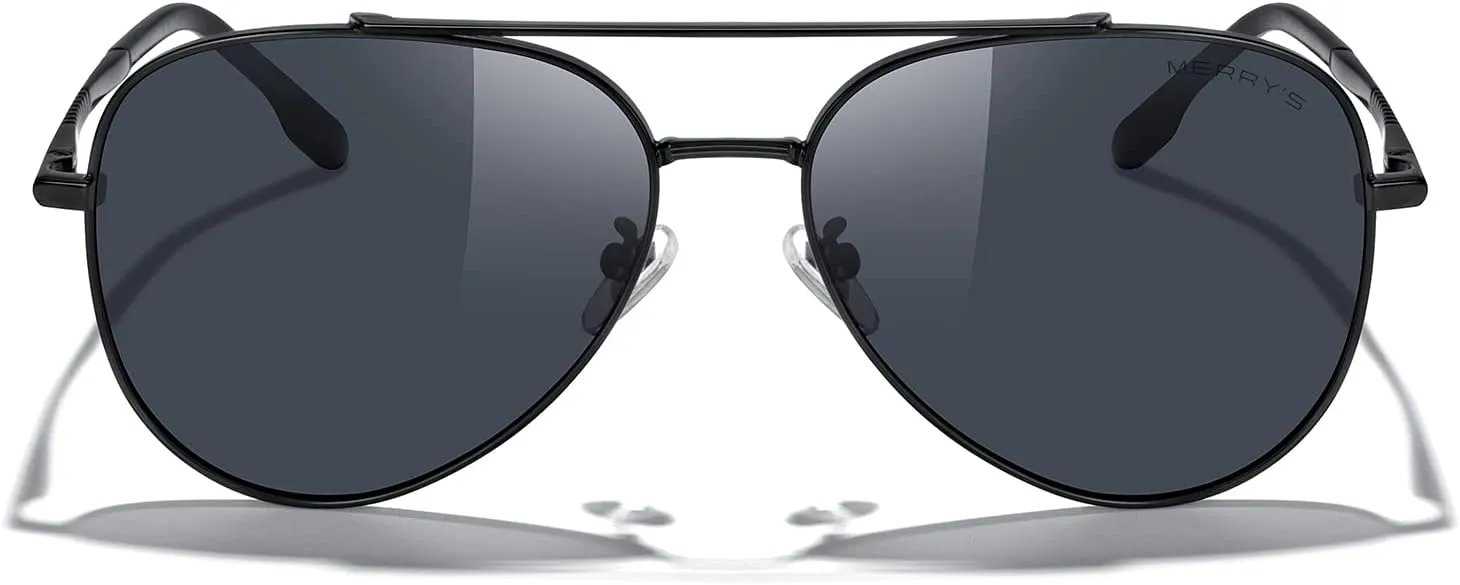 MERRY'S Classic Mirrored Aviator Sunglasses for Men Women Polarized Driving Fishing Mens Sunglasses