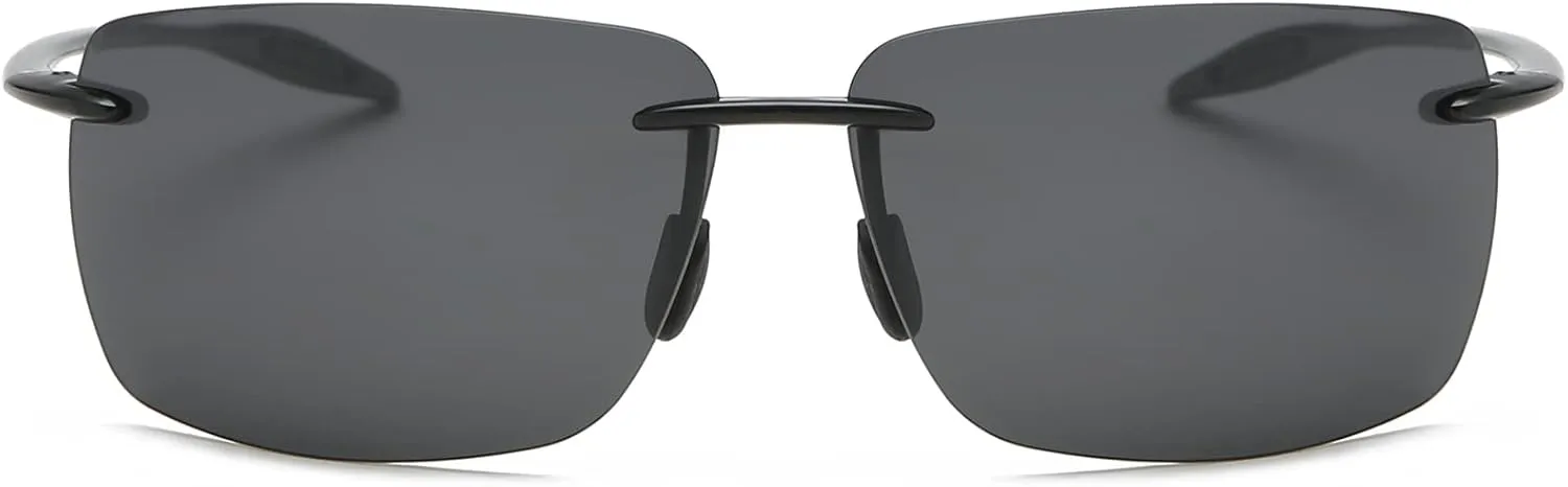 MIRYEA Rimless Polarized Sports Sunglasses for Men Women Driving Running Fishing Golf UV Blocking Glasses Eyeglasses Shades