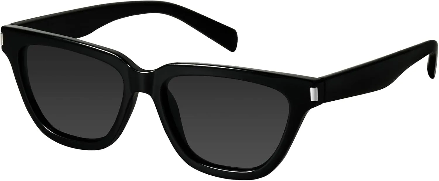 mosanana Trendy Small Cat Eye Polarized Sunglasses for Women Retro Square Narrow Skinny Sun Glasses MS52358