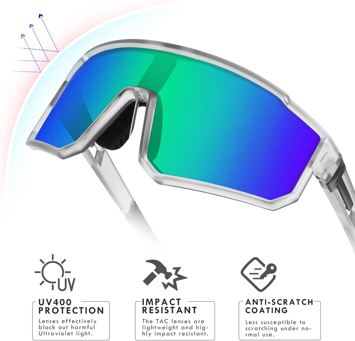 MVPTGRS Youth Baseball Sunglasses for Boys Girls Age 8-14 TR90 Frame Kids Sport Sunglasses for Softball Cycling Baseball Golf