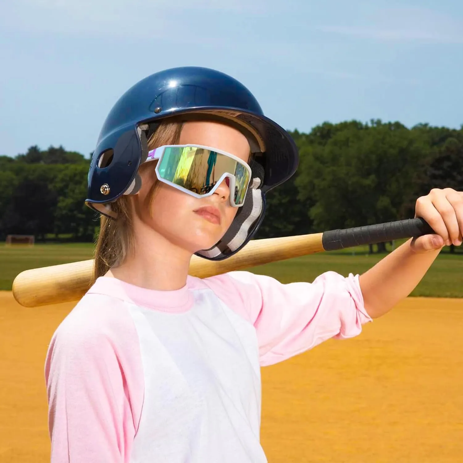MVPTGRS Youth Baseball Sunglasses for Boys Girls Age 8-14 TR90 Frame Kids Sport Sunglasses for Softball Cycling Baseball Golf