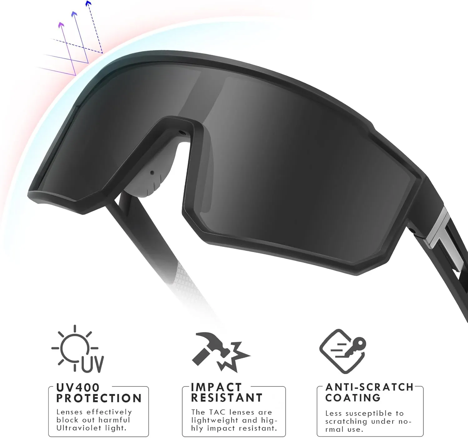 MVPTGRS Youth Baseball Sunglasses for Boys Girls Age 8-14 TR90 Frame Kids Sport Sunglasses for Softball Cycling Baseball Golf