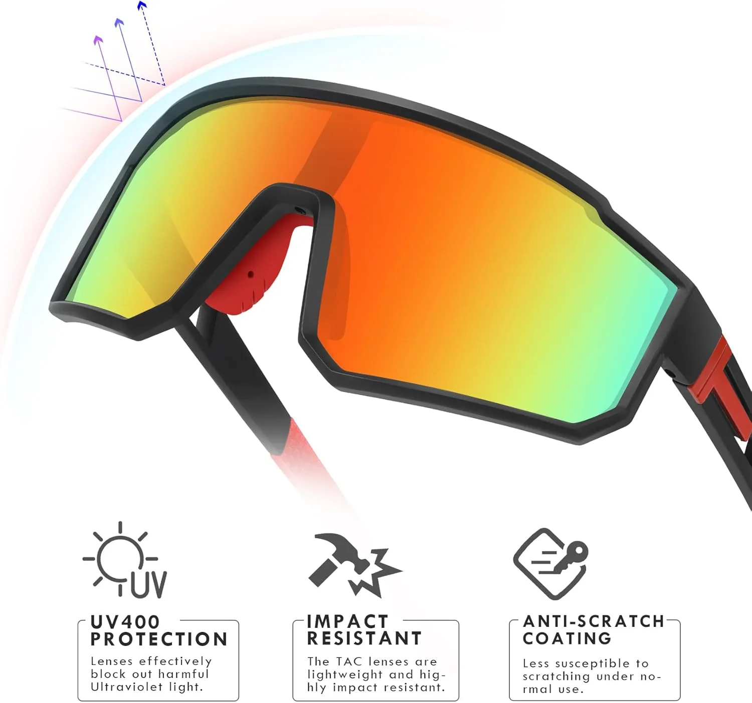 MVPTGRS Youth Baseball Sunglasses for Boys Girls Age 8-14 TR90 Frame Kids Sport Sunglasses for Softball Cycling Baseball Golf