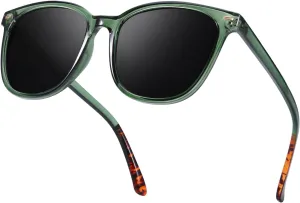 Myiaur Polarized Sunglasses for Women, Square Mirrored Trendy Shades with UV Protection Reduce Glare Sun Glasses