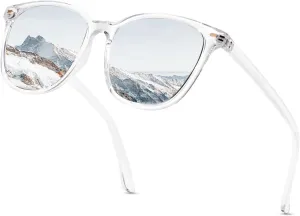 Myiaur Polarized Sunglasses for Women, Square Mirrored Trendy Shades with UV Protection Reduce Glare Sun Glasses