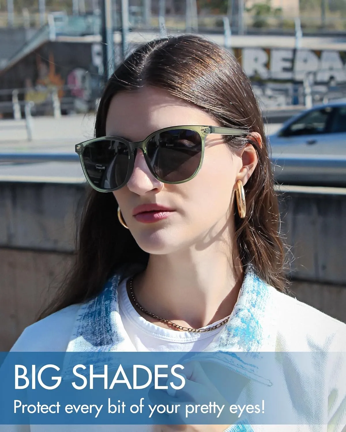 Myiaur Polarized Sunglasses for Women, Square Mirrored Trendy Shades with UV Protection Reduce Glare Sun Glasses