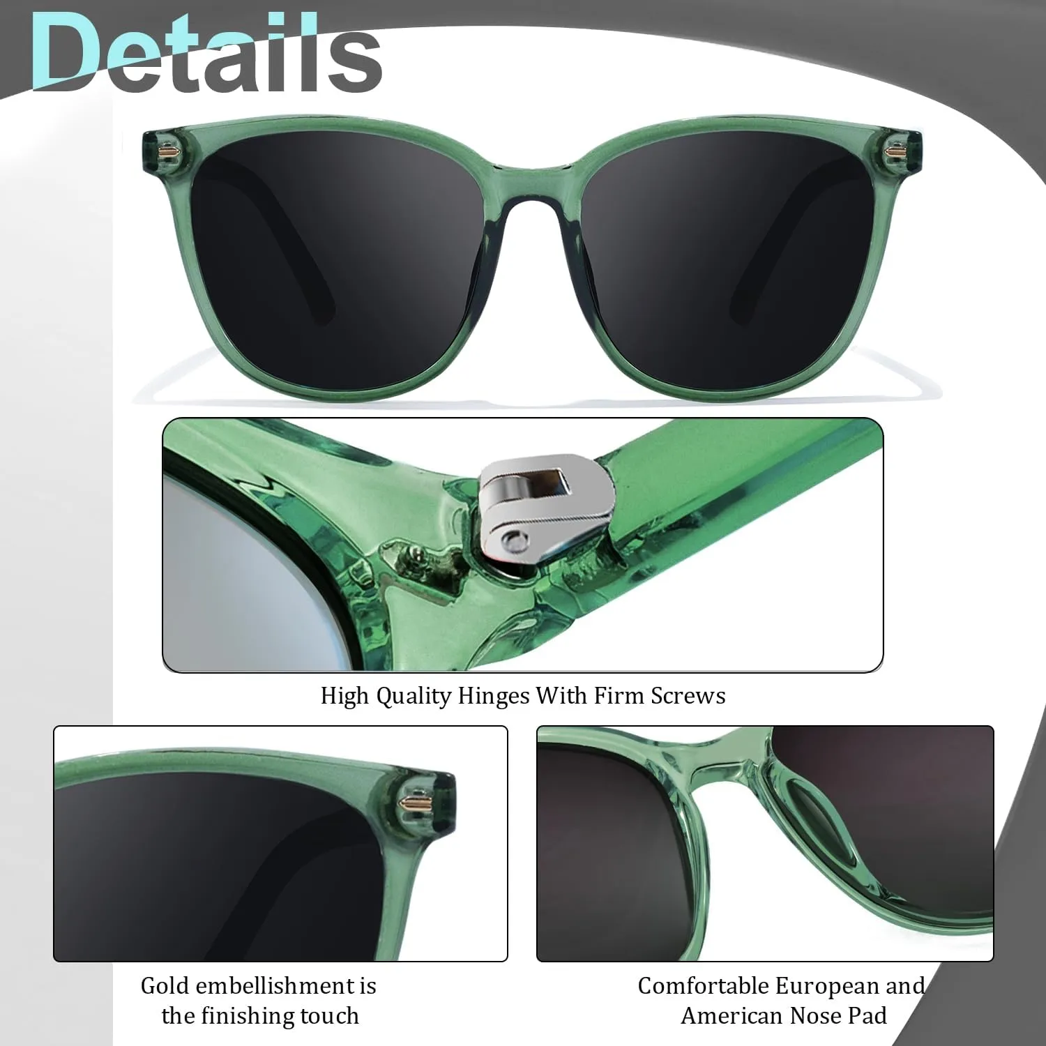 Myiaur Polarized Sunglasses for Women, Square Mirrored Trendy Shades with UV Protection Reduce Glare Sun Glasses