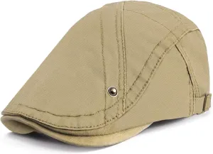 Newsboy Hat for Men Flat Caps Cotton Irish Newsboy Hats with Adjustable Buckles Breathable Vintage Hats for Driving