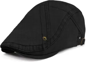 Newsboy Hat for Men Flat Caps Cotton Irish Newsboy Hats with Adjustable Buckles Breathable Vintage Hats for Driving