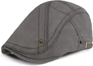 Newsboy Hat for Men Flat Caps Cotton Irish Newsboy Hats with Adjustable Buckles Breathable Vintage Hats for Driving
