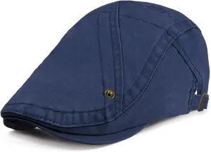 Newsboy Hat for Men Flat Caps Cotton Irish Newsboy Hats with Adjustable Buckles Breathable Vintage Hats for Driving