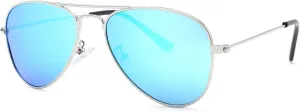 NULOOQ Kids Polarized Aviator Sunglasses – for Girls Boys Children & Cool Toddler Age 2-8, Metal Frame UV 400 Protection