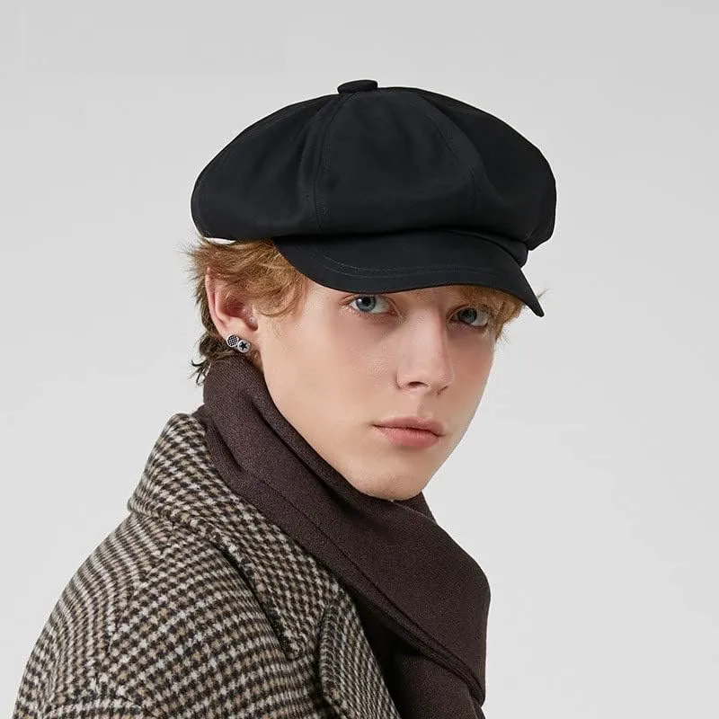 Octagon Newsboy Cap Unisex Newsboy Flat Cap Autumn British Style Vintage Brim Classic Berets Hats for Male Women