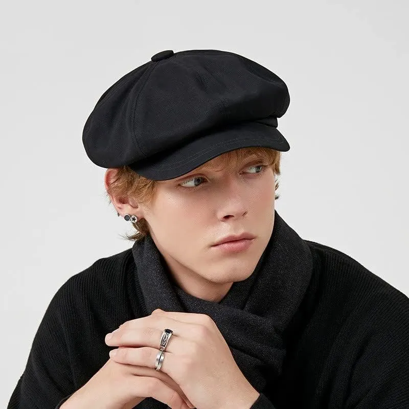 Octagon Newsboy Cap Unisex Newsboy Flat Cap Autumn British Style Vintage Brim Classic Berets Hats for Male Women