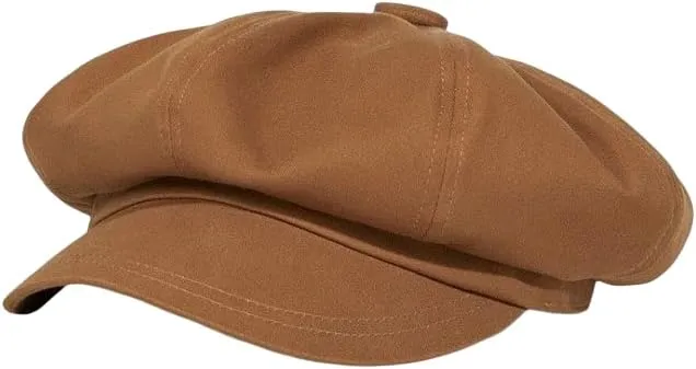 Octagon Newsboy Cap Unisex Newsboy Flat Cap Autumn British Style Vintage Brim Classic Berets Hats for Male Women