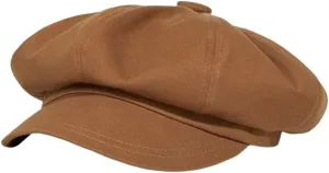 Octagon Newsboy Cap Unisex Newsboy Flat Cap Autumn British Style Vintage Brim Classic Berets Hats for Male Women