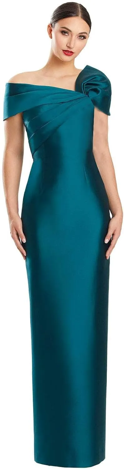Off Shoulder Satin Formal Dresses Pleated Mermaid Evening Dresses Long Bridesmaid Dresses for Women EA001