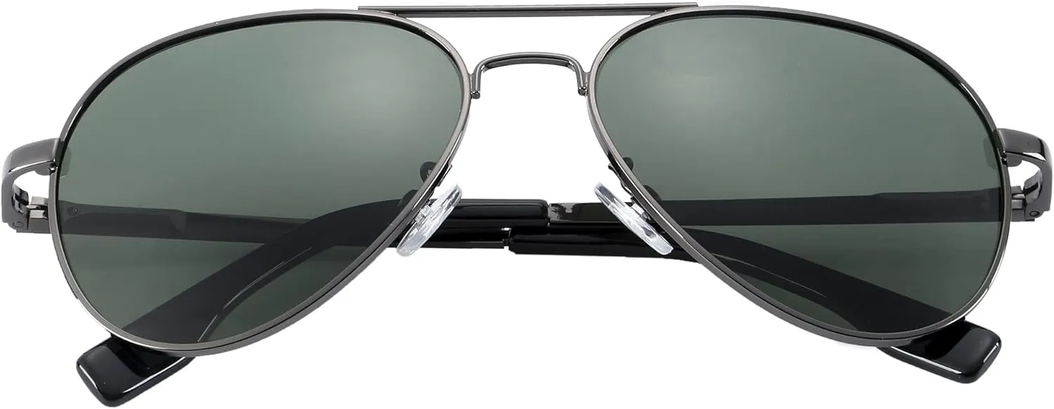 Onrtry Small Polarized Aviator Sunglasses for Boys Girls Classic Metal Frame Mirrored Lens Sun Glasses - 52MM