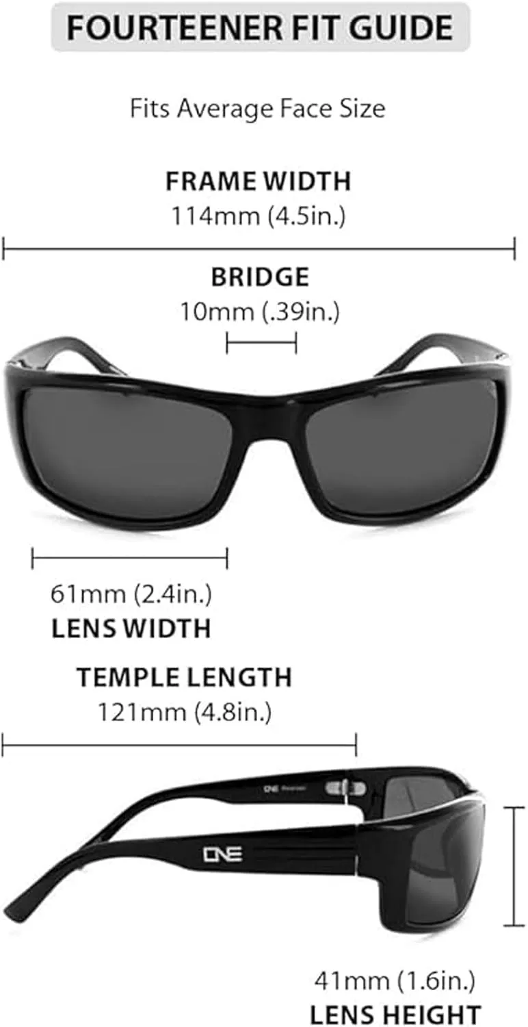 Optic Nerve Unisex Fourteener Polarized Sunglasses | Lightweight Sport Wrap Shades with UV Protection for Outdoor Activities