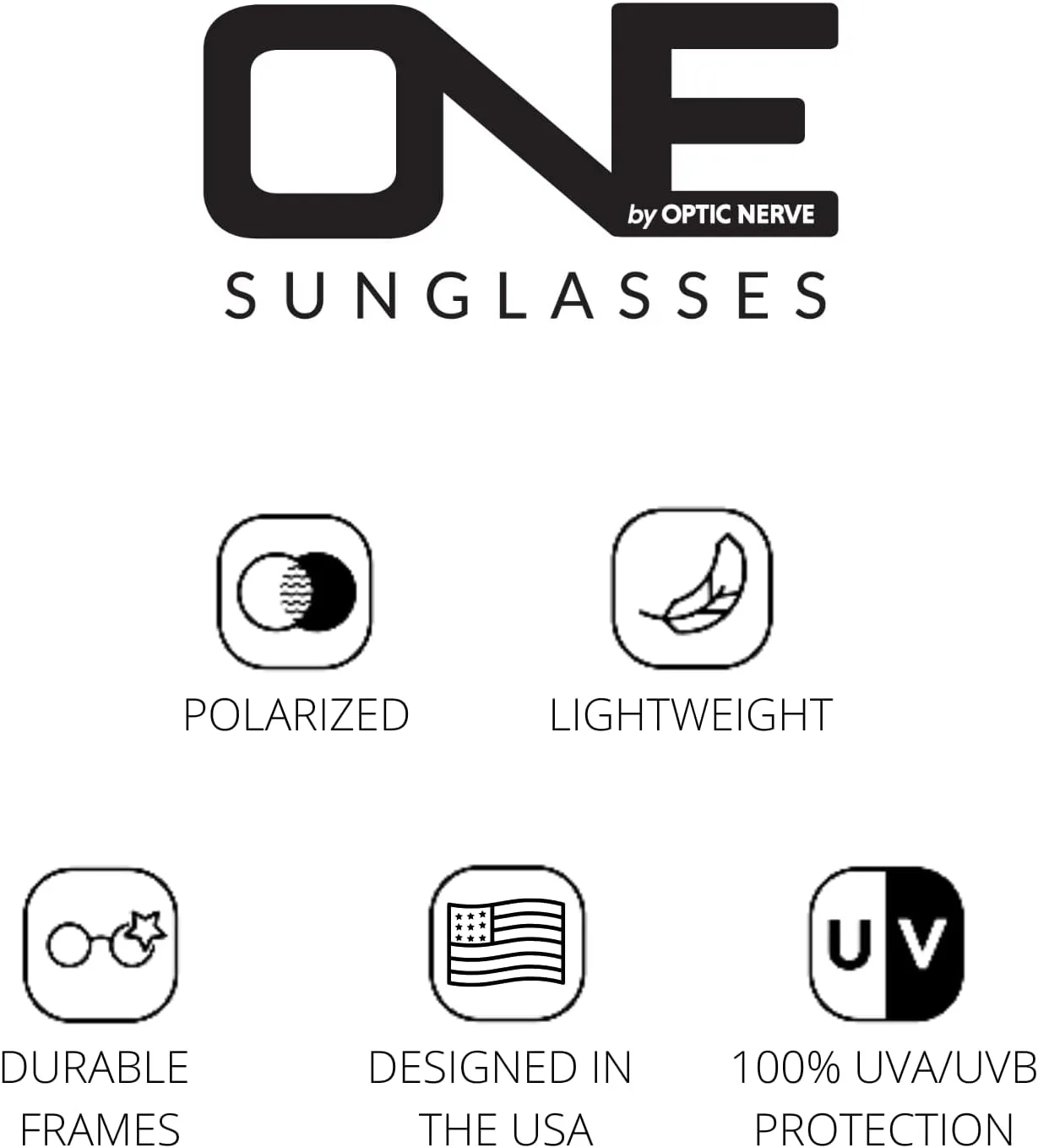 OPTIC NERVE Unisex Mashup Polarized Sunglasses - UVA/UVB Protection Lightweight Shades for Outdoor Activities for Men & Women