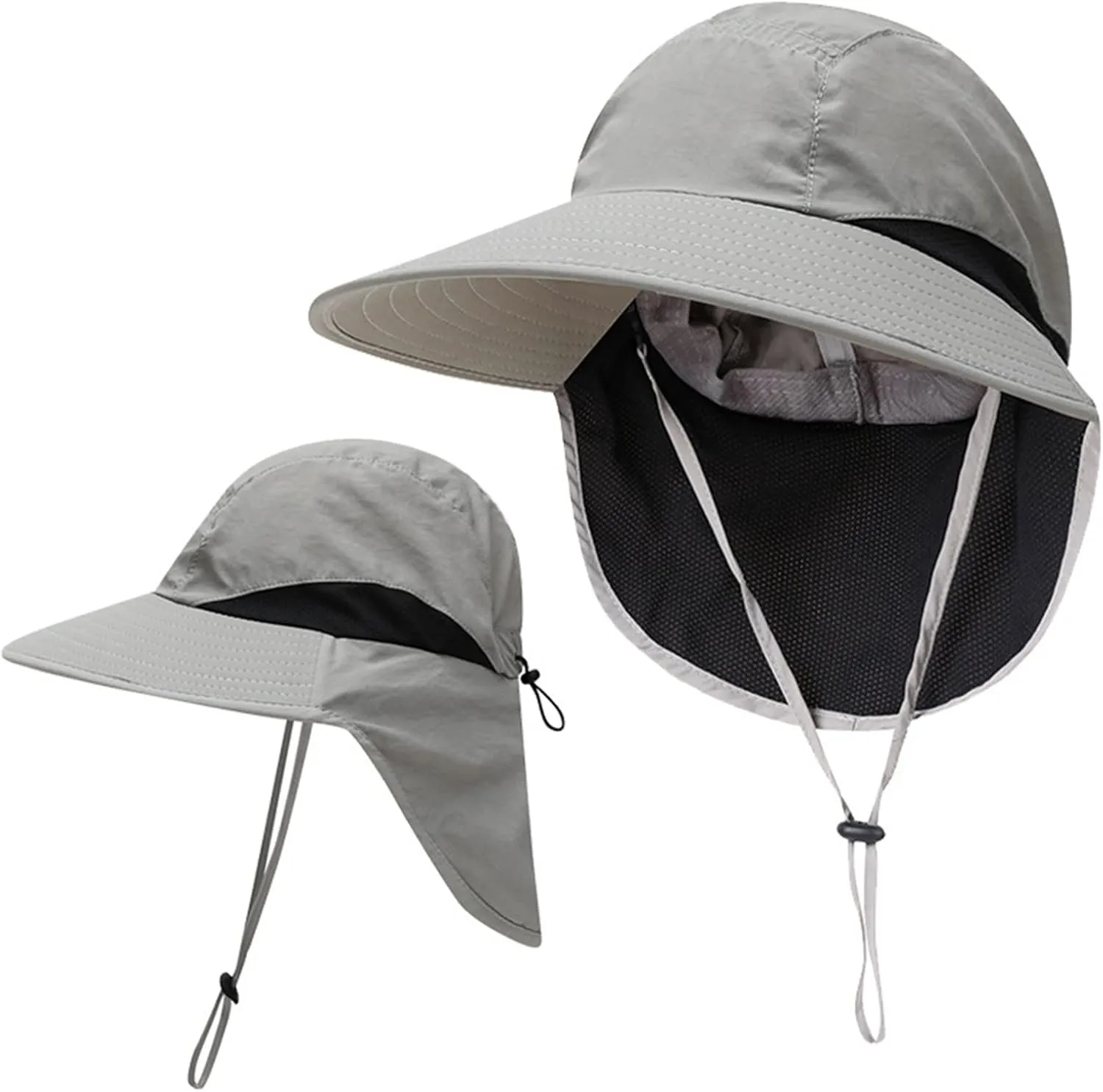 Outdoor Sun Hat for Men Women Wide Brim Sunscreen Fishing Hat with Neck Mesh Breathable Visors Cap
