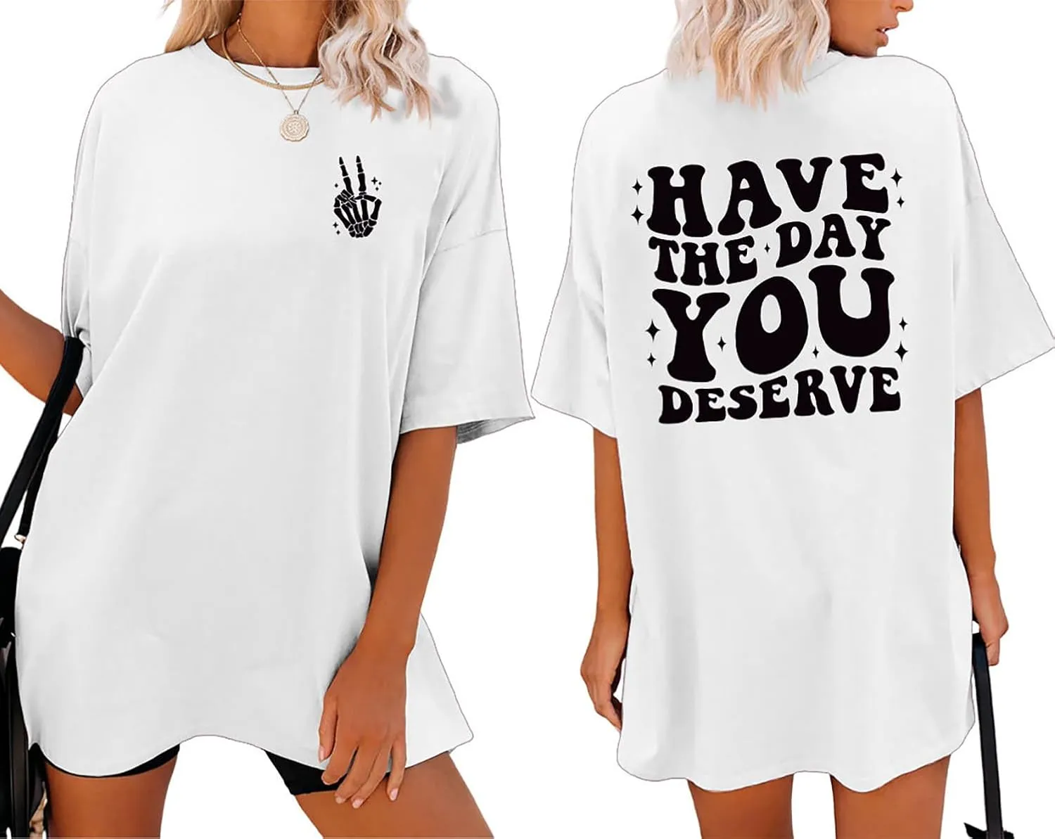 Oversized Graphic Tee Shirt Women Short Sleeve Drop Shoulder Inspirational Positive Saying Aesthetic Casual Tee Top