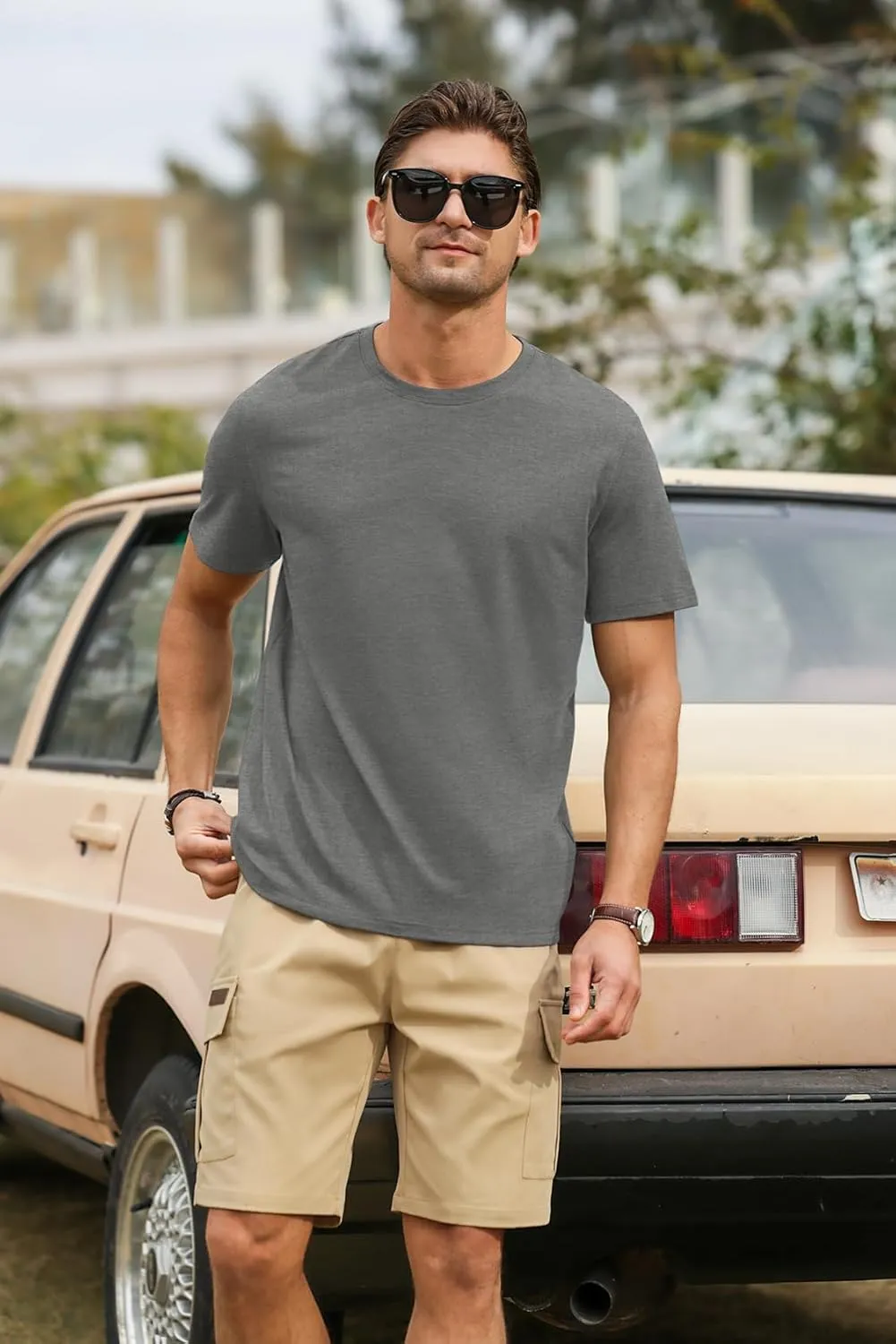 PLEPAN Mens Cotton T-Shirt Multipack – Short Sleeve Classic Fit Crew Neck, Luxuriously Soft Casual Shirt