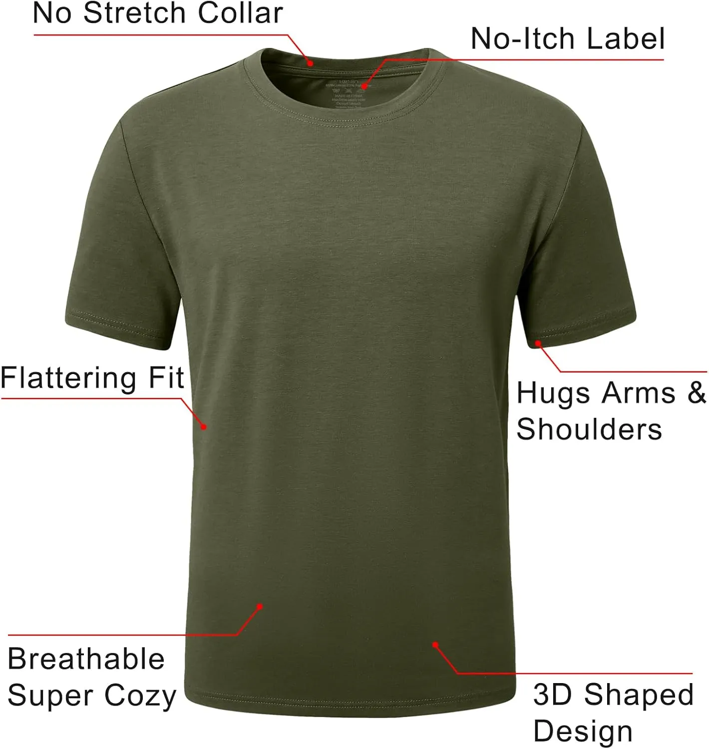 PLEPAN Mens Cotton T-Shirt Multipack – Short Sleeve Classic Fit Crew Neck, Luxuriously Soft Casual Shirt