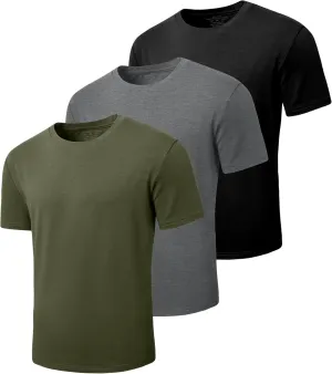 PLEPAN Mens Cotton T-Shirt Multipack – Short Sleeve Classic Fit Crew Neck, Luxuriously Soft Casual Shirt