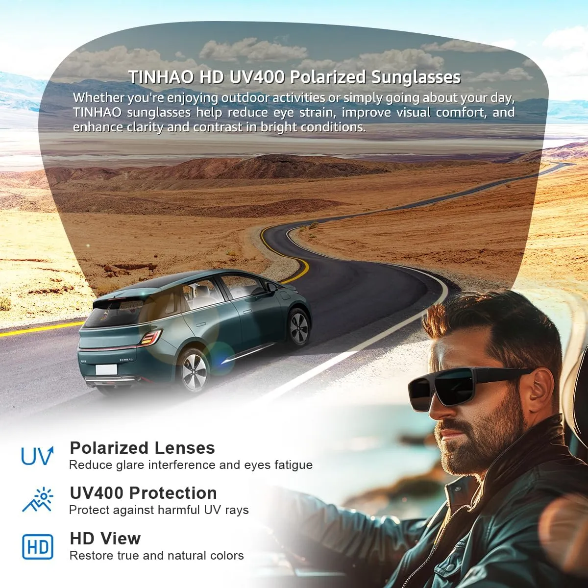 Polarized Flip UP Fit Over Glasses Sunglasses for Men Driving 100% UV Protection