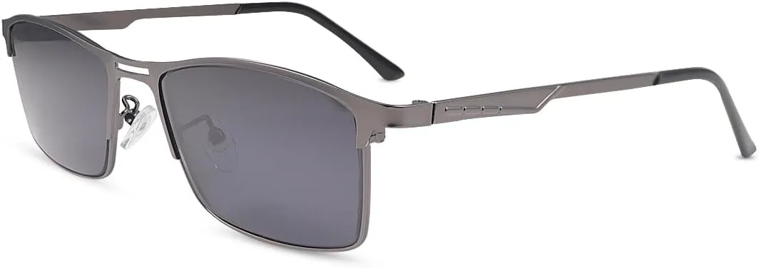Polarized Nearsighted Sunglasses Tinted Gray for Men Women Myopia Distance Driving Glasses Shortsighted Eyeglasses Blue Light Blocking UV400 Protection Outdoor Shades Full-Rim Frame Anti Glare Eyewear