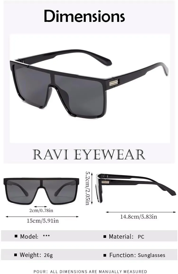 Polarized Shield Sunglasses for Men and Women UV400 Protection Flat Top Design Lightweight TR90 Fashion Shades