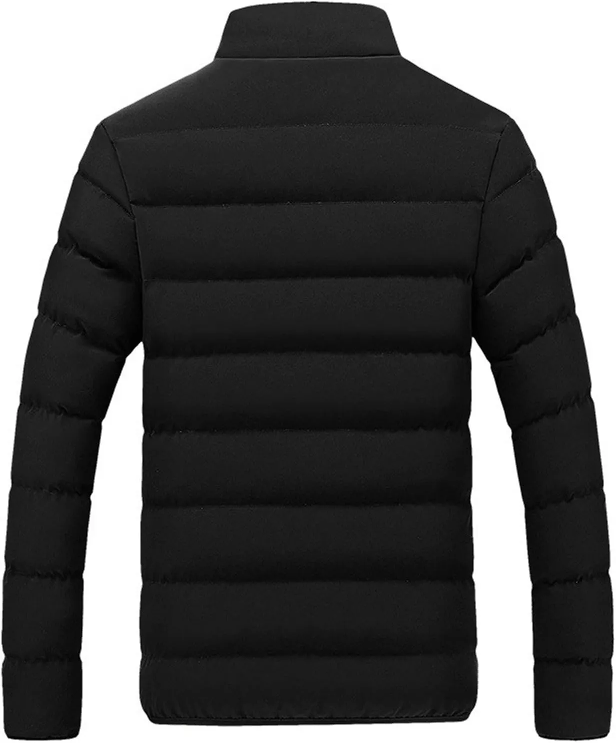 Quilted Coats for Men Plus Size Puffer Jackets Warm Padded Down Coat Zipper Winter Outerwear with Pockets Ski Coats