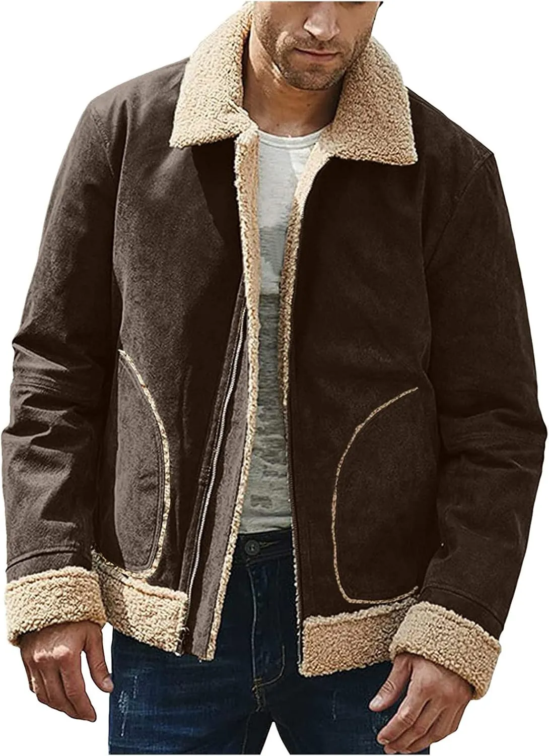 QWENTMTNTY White Faux Fur Coat Mens Bomber Jackets Bomber Jacket Chamarras De Hombre Sequin Jacket Men