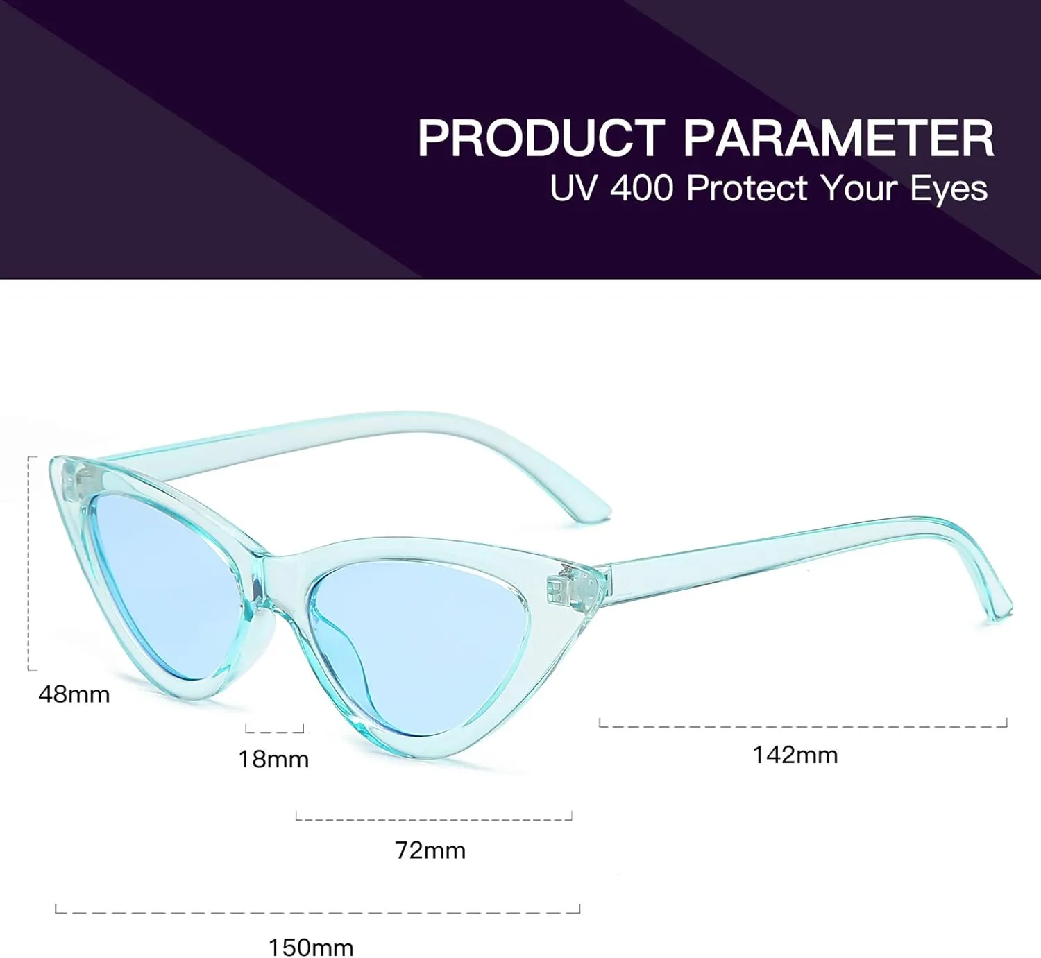 Retro Vintage Narrow Cat Eye Sunglasses for Women Clout Goggles Plastic Frame