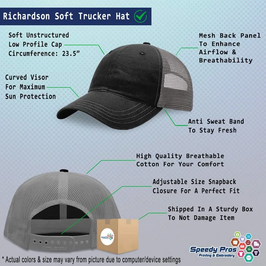 Richardson Trucker Mesh Hat Captain Boat B Embroidery Cotton Dad for Men & Women