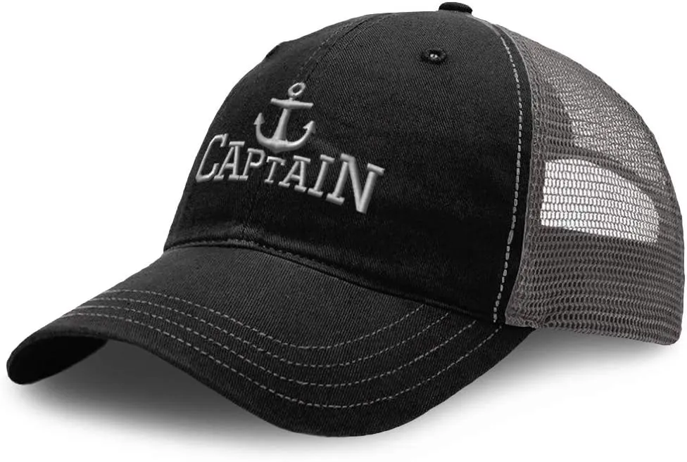 Richardson Trucker Mesh Hat Captain Boat B Embroidery Cotton Dad for Men & Women